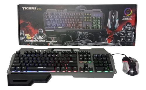 Kit De Teclado Y Mouse Gamer Metálico - Tipo Mecánico