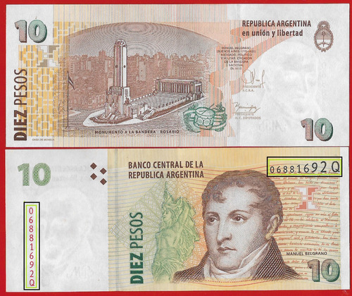 !!! 10 Pesos Segundo Diseño Correlativos X 2 2015 S/c !!