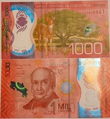 Billete De Costa Rica De 1,000 Colones Polímero Emision 2019
