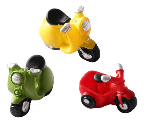 3x Resina Miniatura Motocicleta Simulación Accesorios De