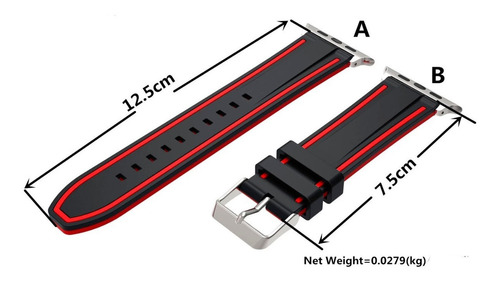 Imagen 2 de 2 de Malla Para Apple Watch Silicona Bicolor 38/40 Y 42/44 Mm