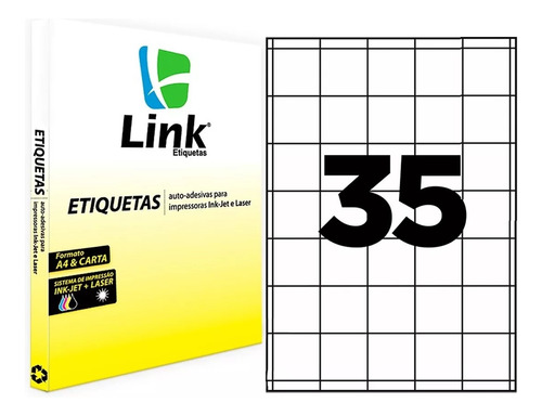 Etiqueta Adesiva A4 40,0mm X 40,0mm Caixa Com 100 Folhas