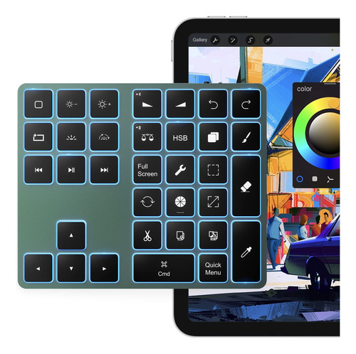 Dlinda Teclado Bluetooth Procreate Para iPad, Accesorios Pro