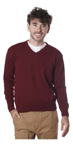 Sweater Hombre Liso Hilo Cuello V Colores Premium H13 R