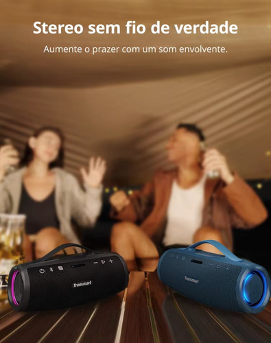 Caixa De Som Bluetooth Tronsmart Mirtune S100 50w Ipx7 Cor P Cor Preto 127/220v Preto