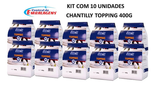 Topping Chantilly 400g Selecta Duas Rodas Kit C/ 10 Unidades