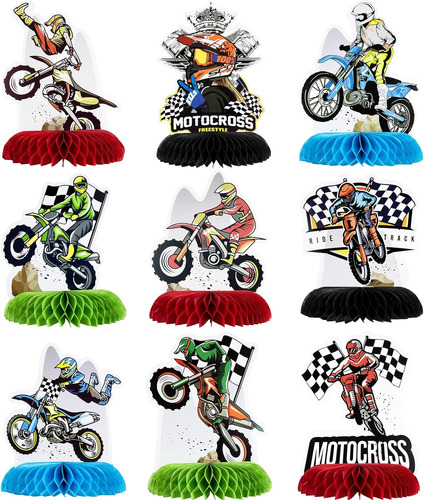 Zonon 9 Piezas Dirt Bike Motocicleta Honeycomb Centerpiece T