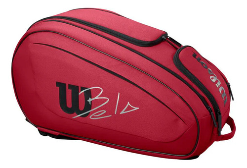 Bolso Paletero Wilson Bela Super Tour Padel Bag Rojo Premium Con Compartimiento Isotérmico Capacidad Hasta 6 Paletas / Palas Fernando Belasteguin