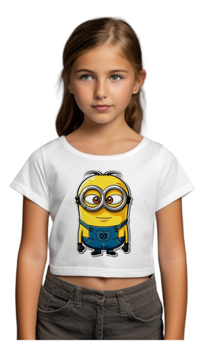 Camiseta Cropped Infantil Minion Malvado Favorito Desenho