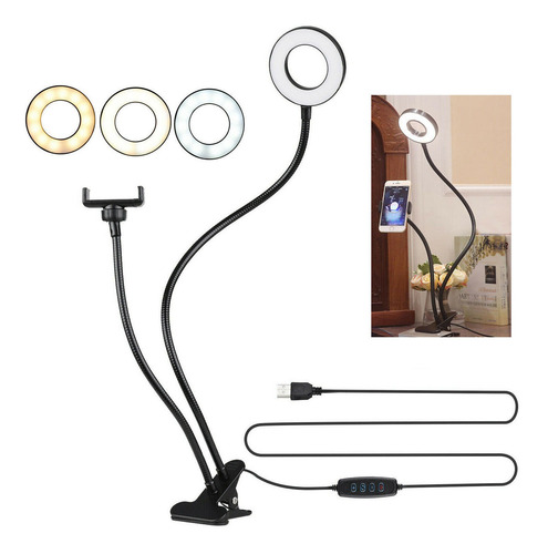 Led Selfie Anillo De Luz Teléfono Soporte Flexible Lámpara V