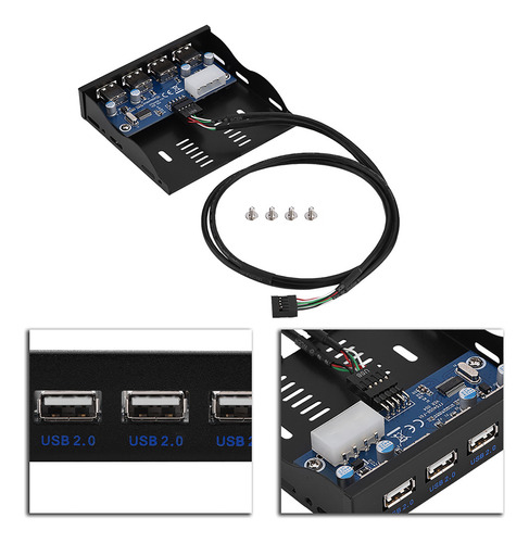 Panel Frontal Flexible Usb2.0, Bahía De 3,5 Pulgadas, 9 Pine