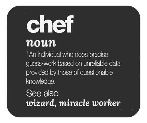 Chef 9 Mousepad Cooking Mousemat - Chef Definition Funny Coo