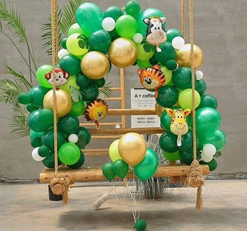 Imagen 3 de 3 de Kit Decoración Arco De Globos Fiesta Safari Jungla Selva