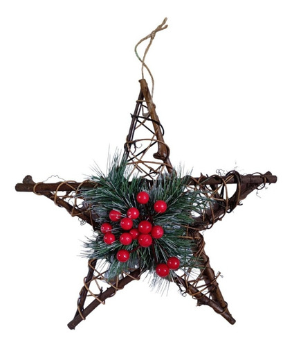 Decoración Navidad Estrella En Madera Rustica Para Decorar