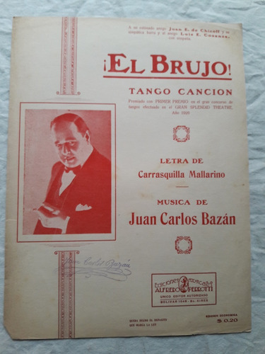 Partitura El Brujo - Tango Cancion - Marallino Bazan