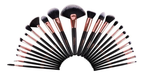 Set Brochas De Maquillaje Night Beauty Creations Color Negro