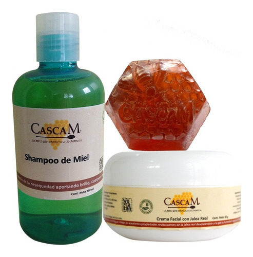 Kit De Belleza Crema Facial + Shampoo Miel + Jabón Facial