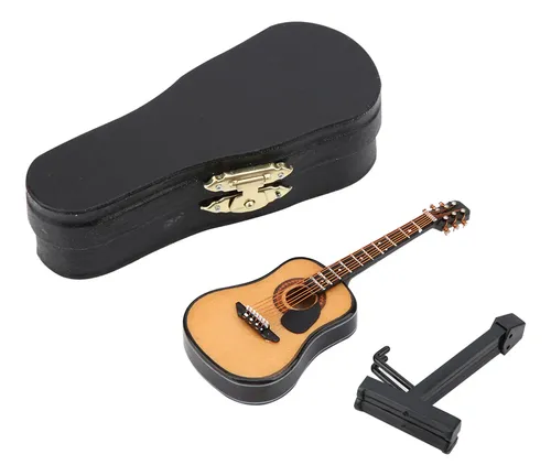 Mini Modelo De Guitarra De Madera Con Soporte Y Caja Delicada Instrumento Musical Decoracion En Miniatura Para El Hogar Adorno De Cafe Mini Modelo De Guitarra De Madera Con Soporte Y Caja Delicada Instrumento Musical Decoracion En Miniatura Para El Hogar Adorno De Cafe