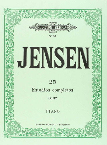 Libro: 25 Estudios Op.32. Jensen, Adolfo. Boileau
