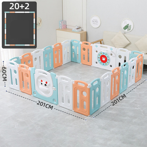Corral Seguridad Para Bebés Paneles 2*2*0.6m Plegable 22pcs