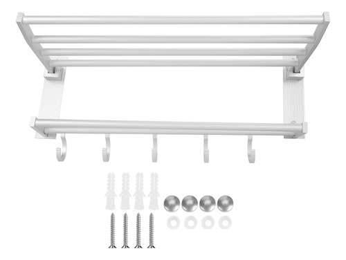 Toalla De Baño De Aluminio Plegable Con Estante De Ducha De