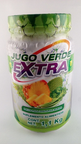 Polvo Jugo Verde Extra Con Piña Nopal Toronja Limon Linaza