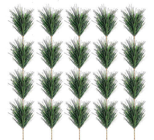 60pcs Navidad Pine Adechos De Pina Verde Ramas De Pino Artif