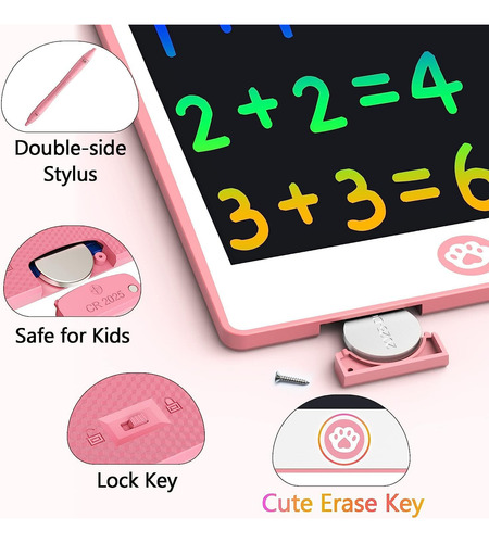 Hockvill Tableta De Escritura Lcd Para Niños De 8,8 Pulga...