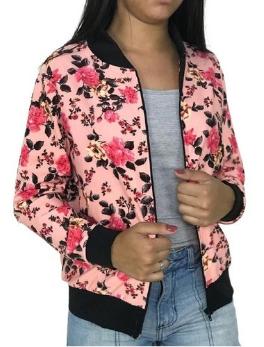 Kit 10 Jaqueta Bomber Florida Estampada Feminina Atacado