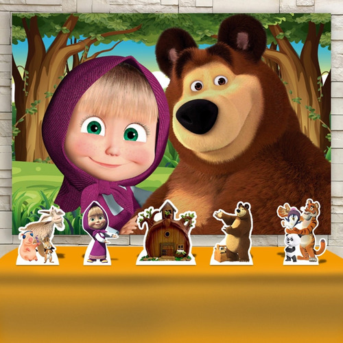 Kit Painel+display Festa Infantil Masha E O Urso , Cenários