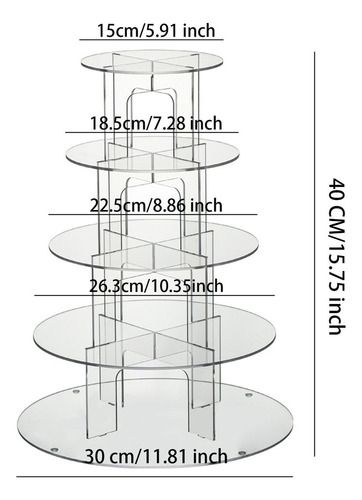 Soporte Acrílico Para Cupcakes, Soporte Para Té 5 Niveles