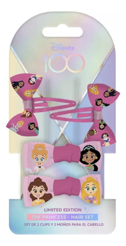 Set De 4 Moños Para El Cabello Disney Rapunzel Cenicienta