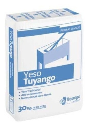 Yeso Tuyango 30 Kg Proyectar Materiales