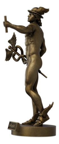 Estátua Hermes - Van Der Schardt - Recriação - Sem Pano Cor Cor Ouro Velho