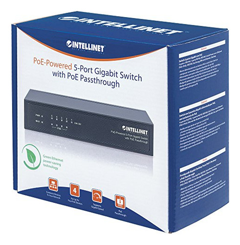 Intellinet Switch Ethernet Gigabit Con 5 Puertos Poe Con 1