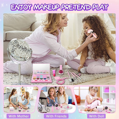 Set De Maquillaje Infantil, Para Niñas, Lavable