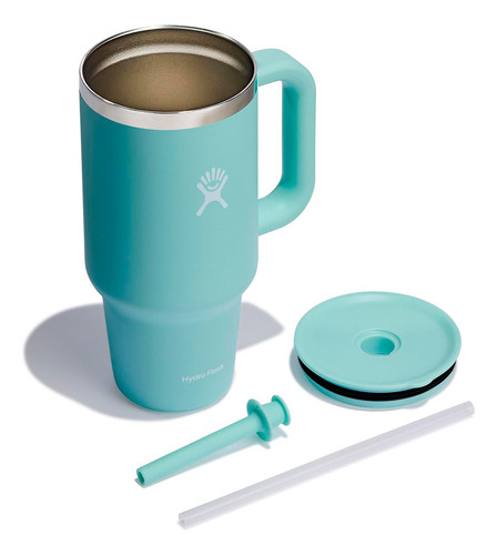 Vaso Térmico De Viaje Con Asa Y Popote Hydro Flask 40oz Frío Y Caliente Color Dew