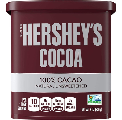 Hershey's Cocoa, Cacao Natural Unsweetened 226g *importado*