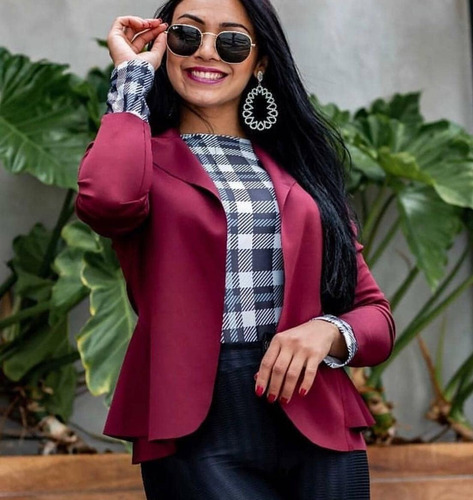 Imagem 8 de 9 de Blazer Casaquinho Neopreme Feminino Terninho Formal Fornece