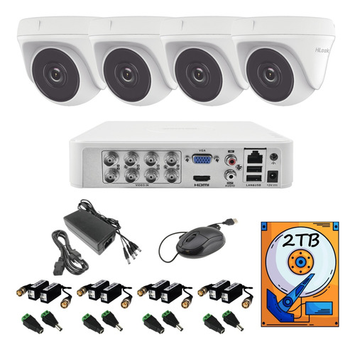 Kit Circuito Cerrado 8ch 4 1080 Domo Baluns / 2tb