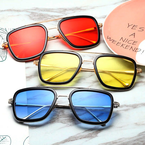 Lentes Matsuda De Sol Gafas Tony Stark Iron Man Mas Estuche Varilla Dorado Diseño Humo