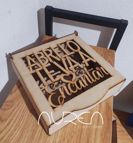 Caja Madera Para Regalos Cumpleaños, San Valentín 20x20x5cm