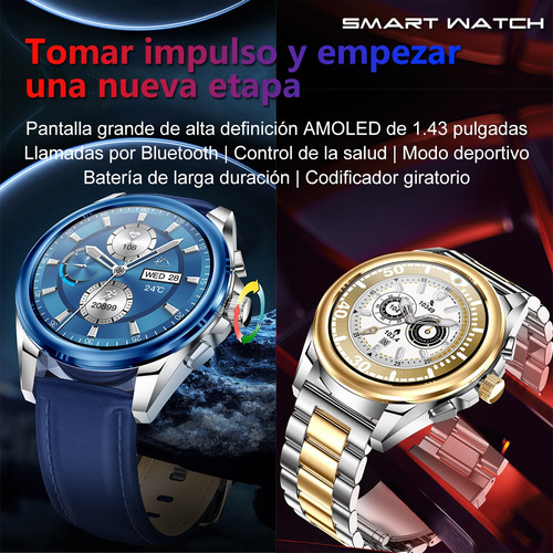 Smartwatch Relojes Inteligentes Hancdon Kc83 Bluetooth Versión 3.0/5.3 Pantalla Hd Bluetooth Llamada Inteligente Monitor De Sueño Azul