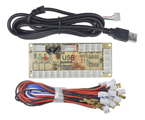 Imagen 1 de 6 de Kit Codificador Mame Arcade Usb + Cable Usb + 8 Cables 2pin
