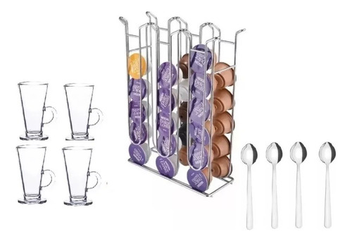 Dispensador 36 Dolce Gusto + 4 Tazas + 4 Cucharas