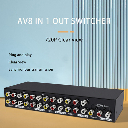 Selector De Audio Y Vídeo Compuesto Av Rca Switch Box 8 En 1