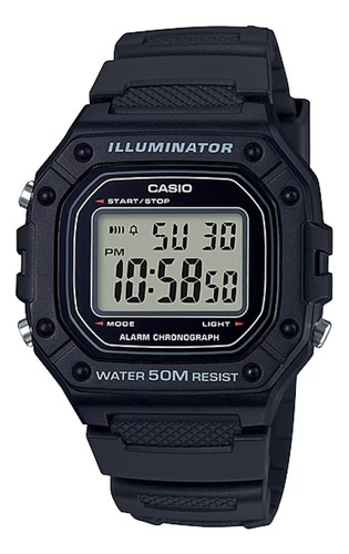 Reloj Casio W-218h-1a Deportivo Digital Negro