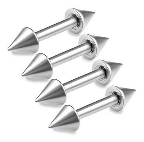 Aros - 4pcs 16g Barbell Cartilage Earring Stud Vertical Anti