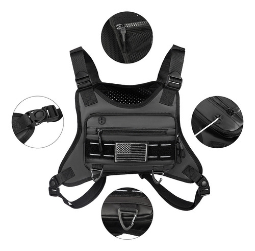 Mochila, Chaleco Deportivo, Transpirable, Bolsa Frontal Para