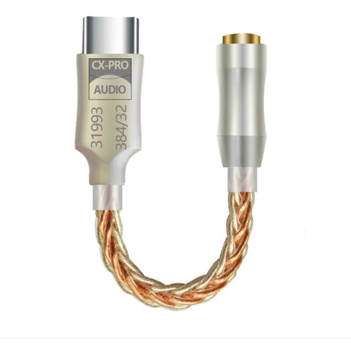 Adaptador Tipo C A Audífonos - Hi-fi Da06 Usb-c A 3.5mm Dorado